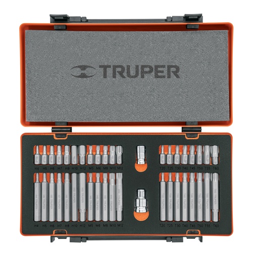 [17809] Juego 42 puntas 1/2' y 3/8' de 75 y 30 mm estuche metálico PUN-42X