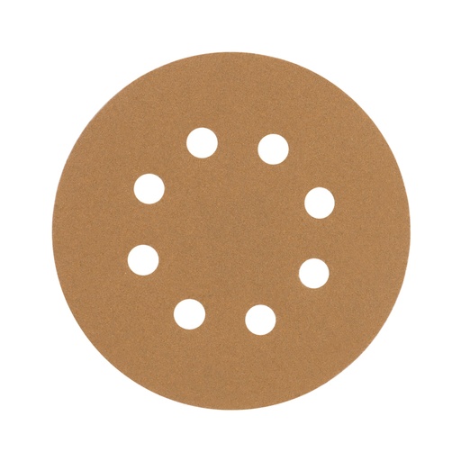[17950] Paquete con 5 discos de lija 5' grano 120, 8 perforaciones DIRO-512