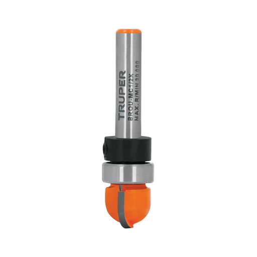 [11464] Broca para router, media caña, 1/2' con balero, TRUPER BROU-MC1/2X