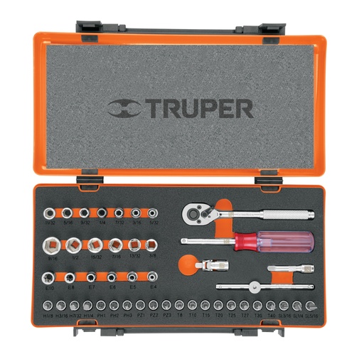[18235] Juego de 45 herramientas cuadro 1/4' std para mecánico JD-1/4X45P