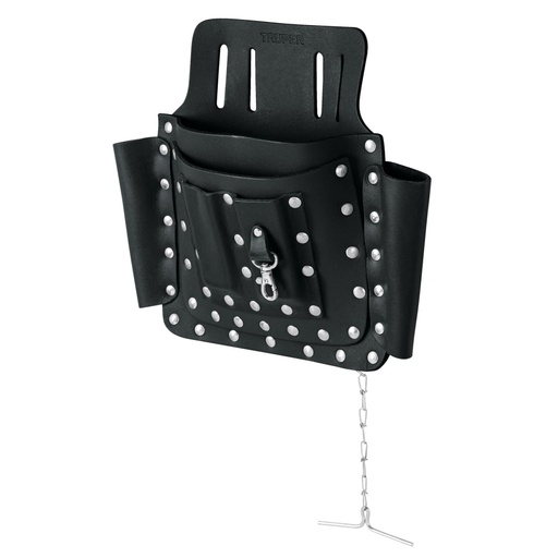 [11511] Porta herramientas de cuero con 8 compartimentos, TRUPER POHE-8CU