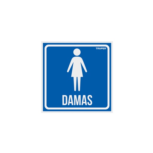 [18478] Letrero de señalización 'DAMAS', 19 x 19 cm, TRUPER LIN-10