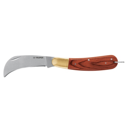 [18539] Cuchillo abatible 8' para electricista mango madera, TRUPER NEL-8