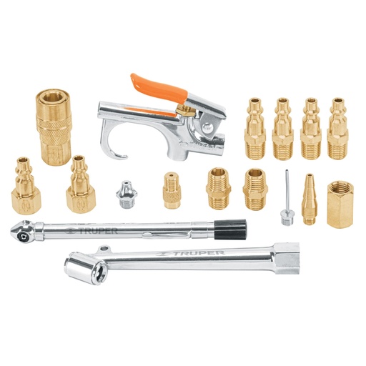 [19022] Juego de 17 accesorios neumáticos, cuerda 1/4' NPT, TRUPER JAN-17