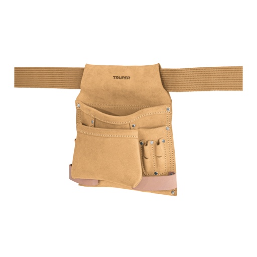 [11533] Porta herramientas de carnaza con 10 compartimentos, Truper POHE-10C