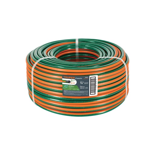 [19857] Metro de manguera 1/2' 3 capas en rollo de 100 m, Truper MAN-1/2R