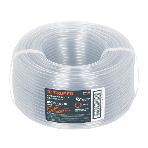 [19865] Metro de manguera 1/4' industrial en rollo de 100 m, TRUPER MAN-1/4I