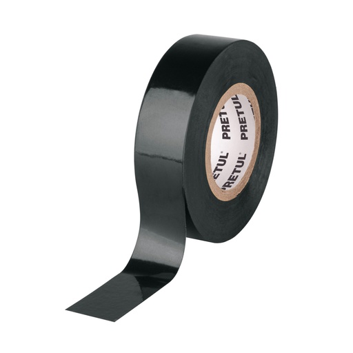 [20523] Cinta de aislar de 18 m x 19 mm, negra en blíster, PRETUL M-33P-B