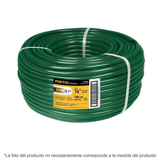 [20601] Metro de manguera 1' 3 capas en rollo de 50 m, Pretul MAN-1PR
