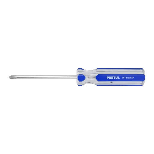 [21474] Desarmador de cruz 1/4 x 4' mango de PVC, PRETUL DP-1/4X4TP
