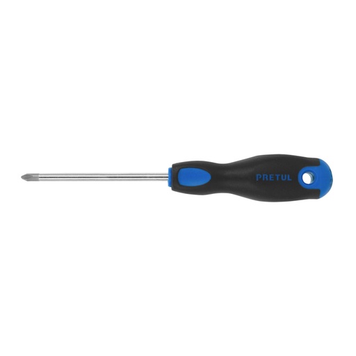 [21496] Desarmador de cruz 1/4' x 4' mango Comfort Grip, PRETUL DP-1/4X4BP