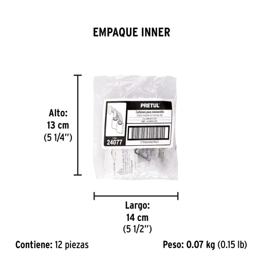 [24077] Bolsa con 2 carbones de repuesto para ROTO-1/2P4, PRETUL CB-ROTO-1/2P4