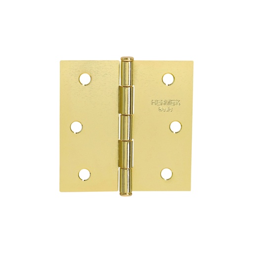 [25109] Bisagra cuadrada 2-1/2',latonado, cabeza plana, HERMEX BASIC BC-251PP
