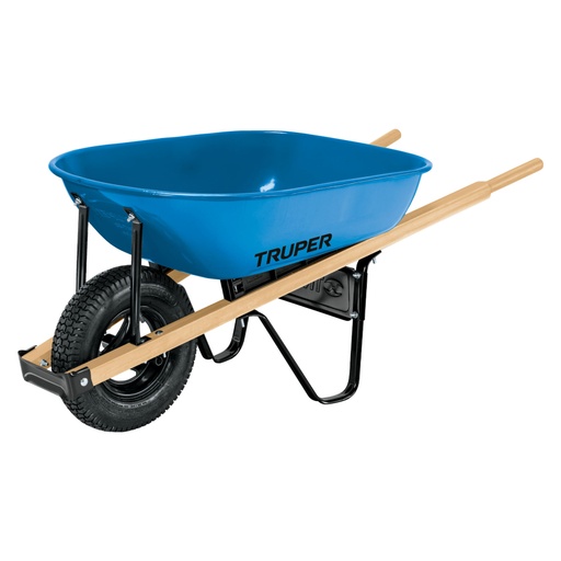 [11758] Carretilla 5.5 ft3 neumática, bastidores madera, TRUPER CAT-50WD