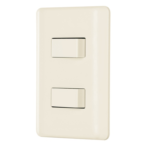 [26639] Placa armada 1 interruptor y 1 escalera, marfil, BASIC PA-APDO-EBI