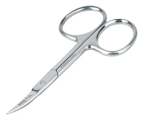 [27084] Tijera manicure 3-1/2' acero inoxidable, punta curva, PRETUL TP-8833-3-1/2