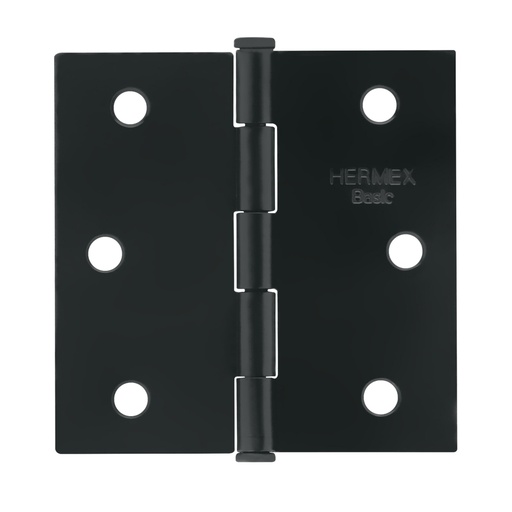 [27133] Bisagra cuadrada 2-1/2', negro mate, cabeza plana, BASIC BC-256PP