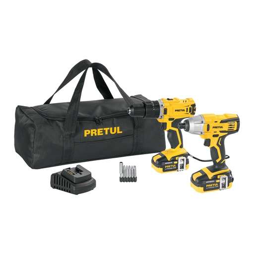 [29020] Combo rotomartillo/dest + dest/impacto, 20V, PRETUL COMBO-20P