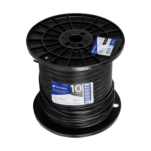 [40118] Metro de cable THHW-LS 10 AWG negro en carrete de 500 m CAB-10N-500