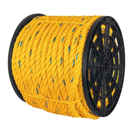[40182] Metro de cuerda amarilla de polipropileno 25mm, carrete 102m CUE-25M