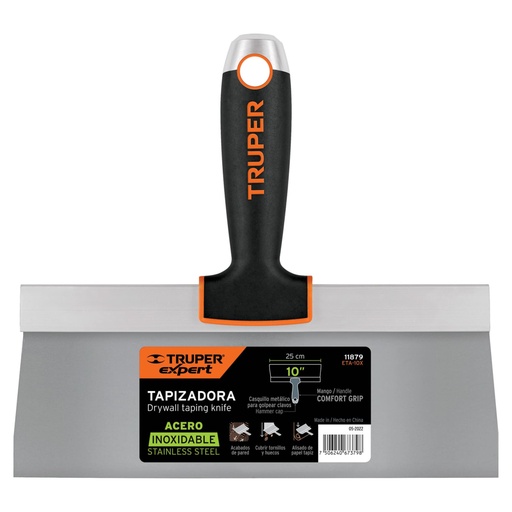[11879] Espátula tapizadora de 10' acero inoxidable, TRUPER EXPERT ETA-10X