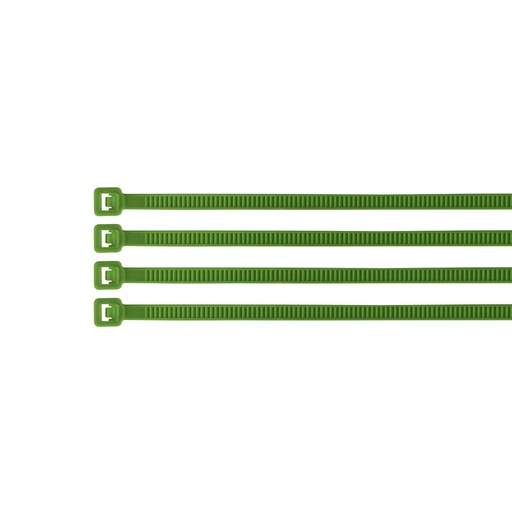 [41012] Bolsa con 100 cinchos plásticos 18 lb, 100 x 2.5 mm, verdes CIN-1810V