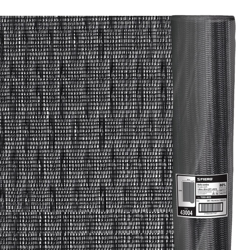 [43004] Rollo de malla sombra monofilamento 80%, 25m x 1.85m, negro TOSO-8025