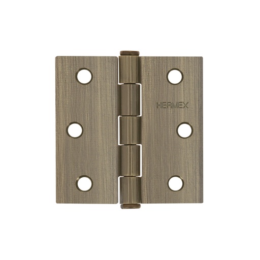 [43250] Bisagra cuadrada 2-1/2', latón antiguo, cabeza plana, HERMEX BC-252P