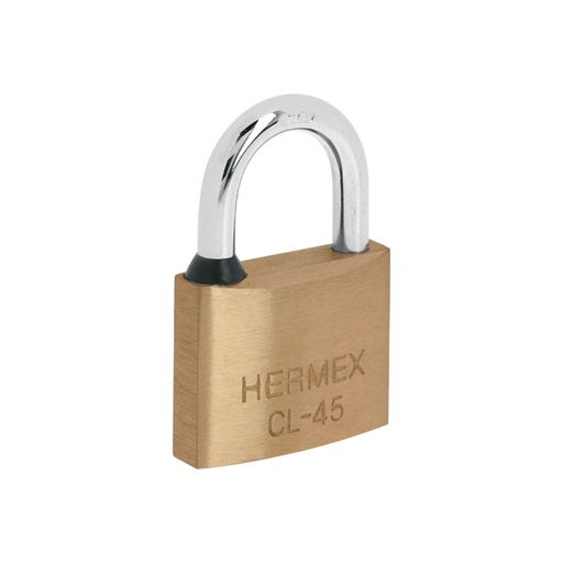 [43429] Candado de latón 45 mm gancho corto en blíster, HERMEX CL-45
