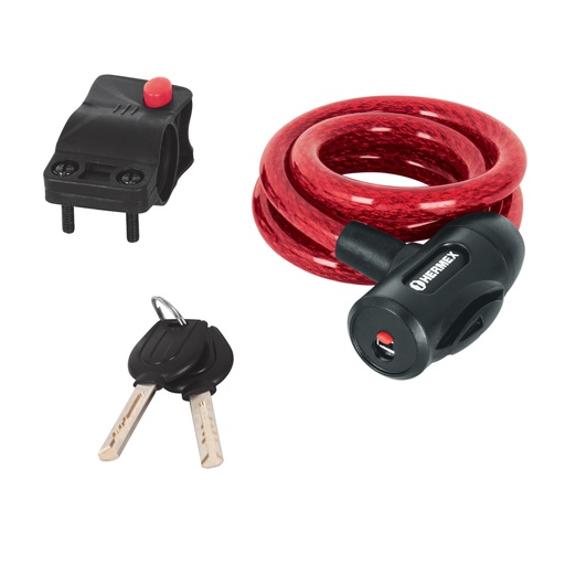 [43923] Candado de cable con llave, 12 mm X 1.0 m, HERMEX CB-12