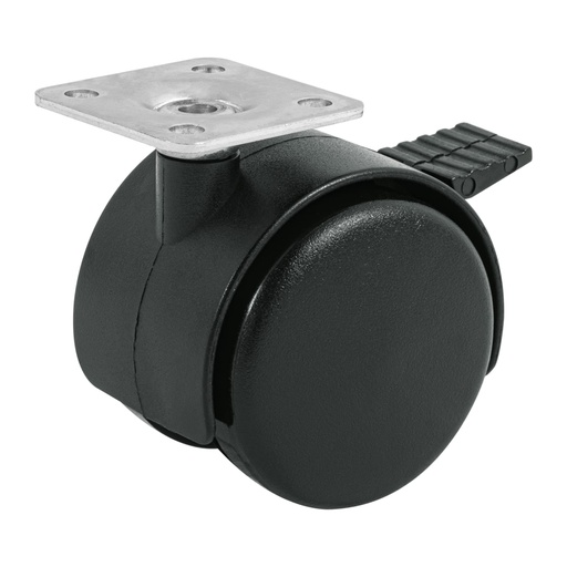 [44389] Rodaja tipo yoyo de 50 mm con placa, con freno, FIERO ROYF-50