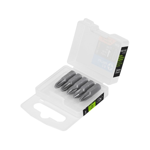 [12141] Estuche con 5 puntas de cruz PH2 largo 1', Truper Expert PUDE-1102