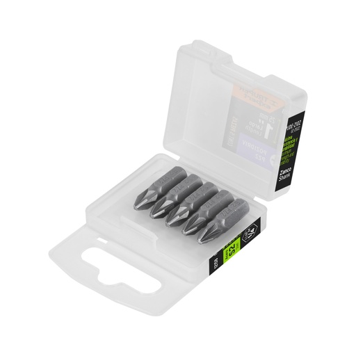 [12158] Estuche con 5 puntas pozidriv PZ2 largo 1', TRUPER EXPERT PUDE-2102