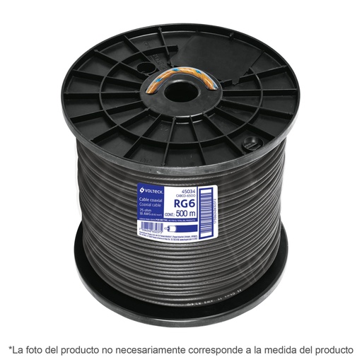 [45030] Metro de cable coaxial RG6 en carrete de 305 m, VOLTECK CABCO-6300