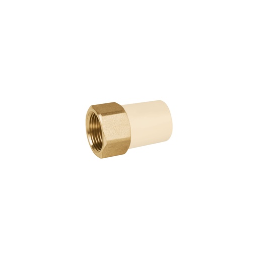 [45108] Adaptador hembra de CPVC 3/4' con inserto y tuerca de latón CPVC-642