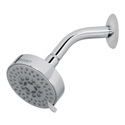[45167] Regadera cromo 4'con 5 funciones, con brazo, FOSET ELEMENT R-202