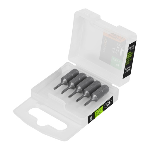 [12186] Estuche con 5 puntas torx T6 largo 1', TRUPER EXPERT PUDE-5106
