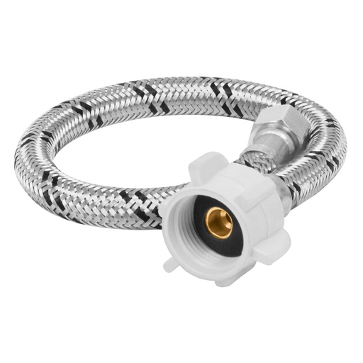 [45499] Manguera p/WC, acero inox, 3/8'x7/8', 35cm, plástico/latón FWC-P35XL