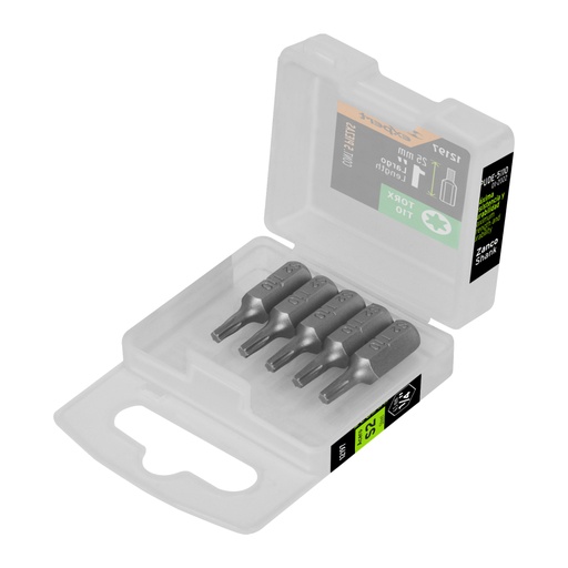 [12197] Estuche con 5 puntas torx T10 largo 1', Truper Expert PUDE-5110