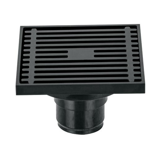 [45653] Resumidero cuadrado 4 x 4', latón, negro, FOSET RIVIERA RS-801M