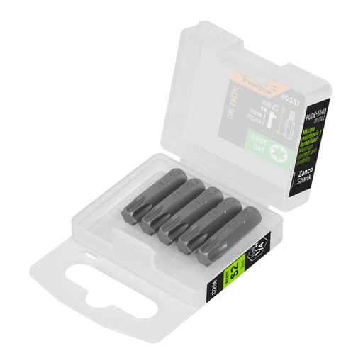 [12206] Estuche con 5 puntas torx T40 largo 1', TRUPER EXPERT PUDE-5140