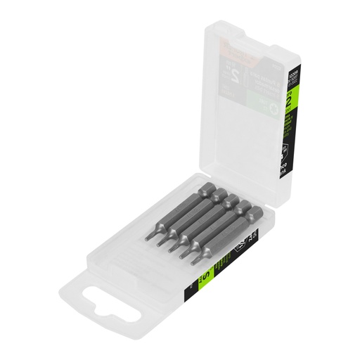 [12209] Estuche con 5 puntas torx T7 largo 2', TRUPER EXPERT PUDE-5207
