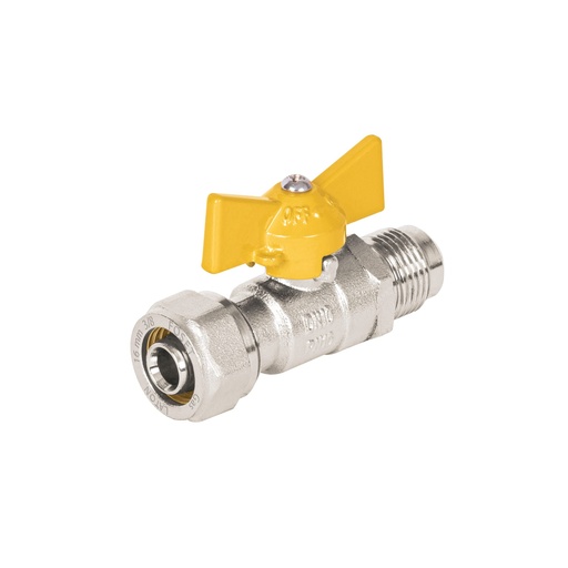 [45946] Válvula esfera para PE-AL-PE, 3/8'a flare 3/8', FOSET PPG-38VF
