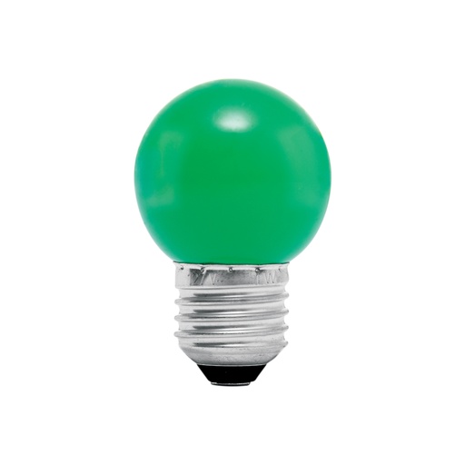 [46027] Foco LED 1 W, tipo globo G45, color verde, E26, VOLTECK LED-1VE