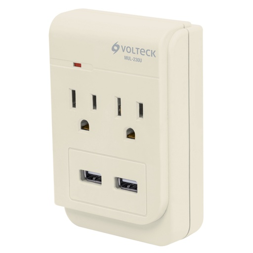 [46088] Multicontacto, 2 entradas y 2 entradas USB, 2 polos + tierra MUL-230U