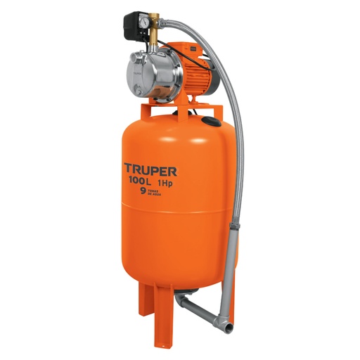 [12255] Equipo hidroneumático 100L, jet inoxidable 1 HP, TRUPER HIDR-1X100