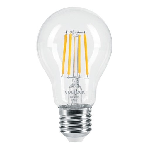 [46211] Foco LED filamento 6 W, A19, 2700K luz ambar, E26, VOLTECK LED-196FC