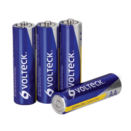 [46309] Blíster con 4 pilas zinc-carbón AA, VOLTECK ZI-AA