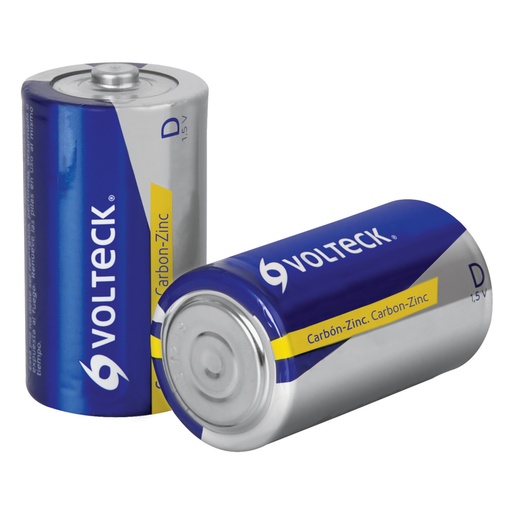 [46311] Blíster con 2 pilas zinc-carbón D, VOLTECK ZI-D