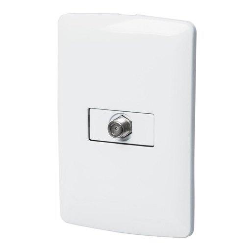 [46466] Placa armada con conexión para TV, blanco, línea Italiana PA-TV-IB